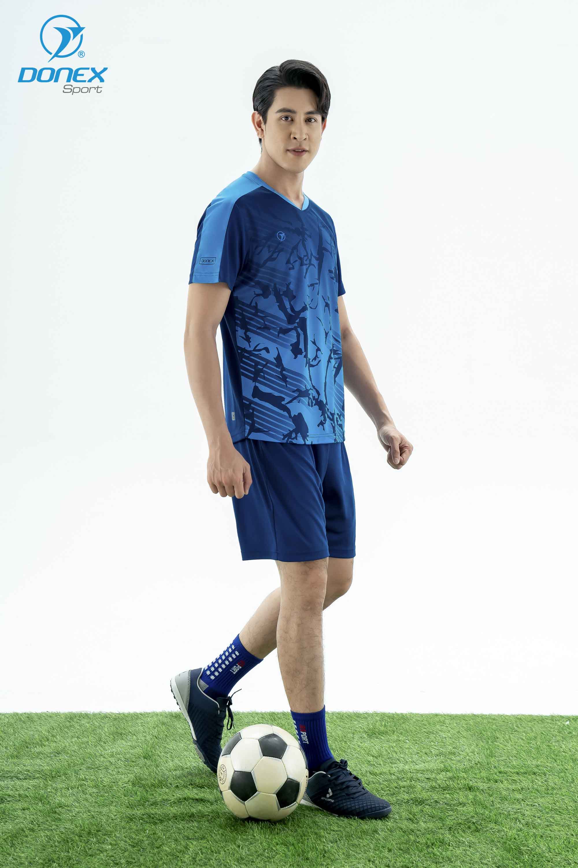 Bộ thể thao nam MCB-6156 Navy phối xanh coban