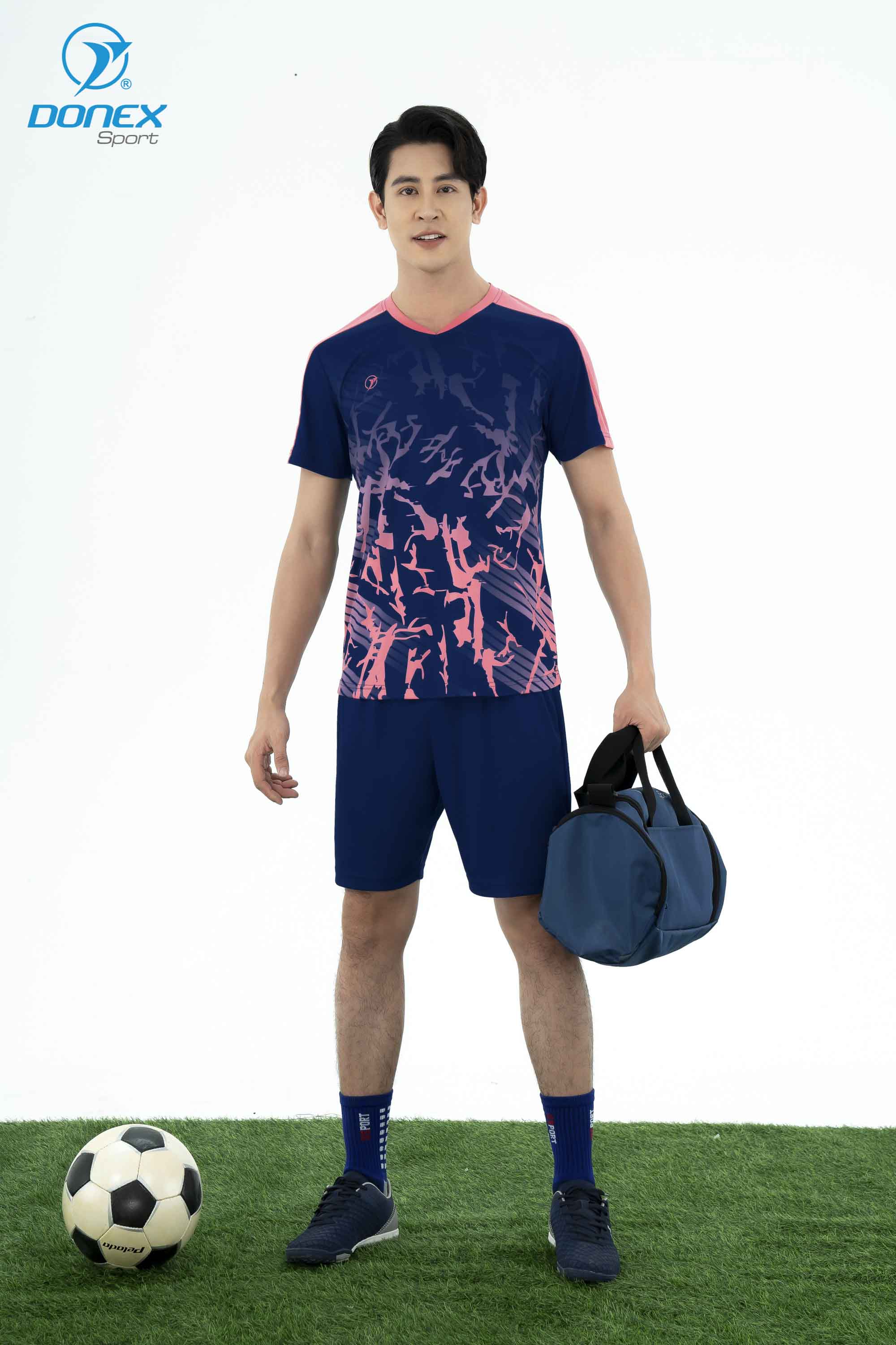 Bộ thể thao nam MCB-6156 Navy phối hồng