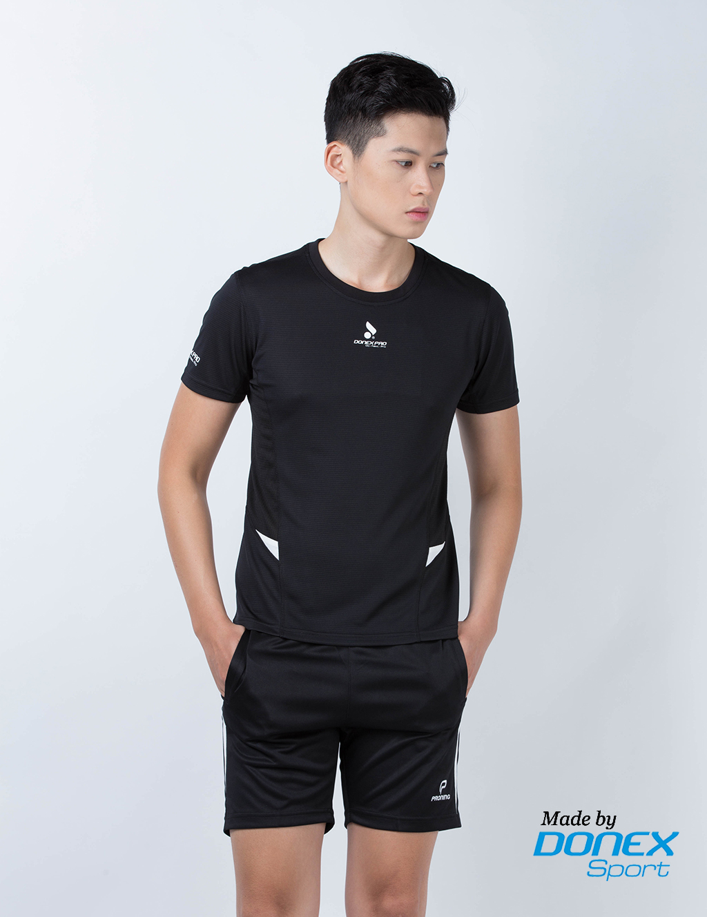 Áo thể thao nam MC 8945- Đen phối trắng