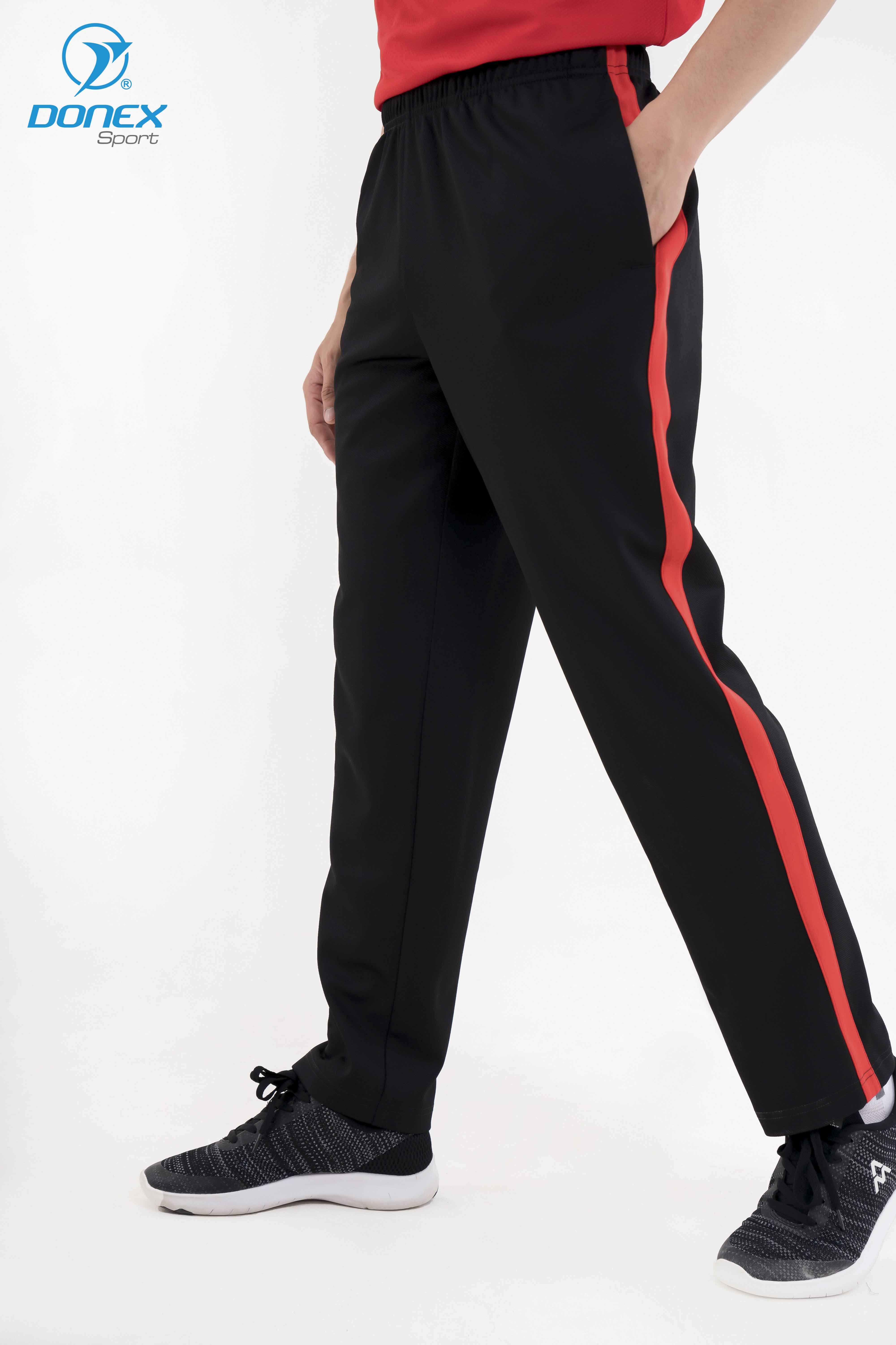 Quần Nỉ Thun Nam PRONING Unir MD-651 Đen Phối Đỏ