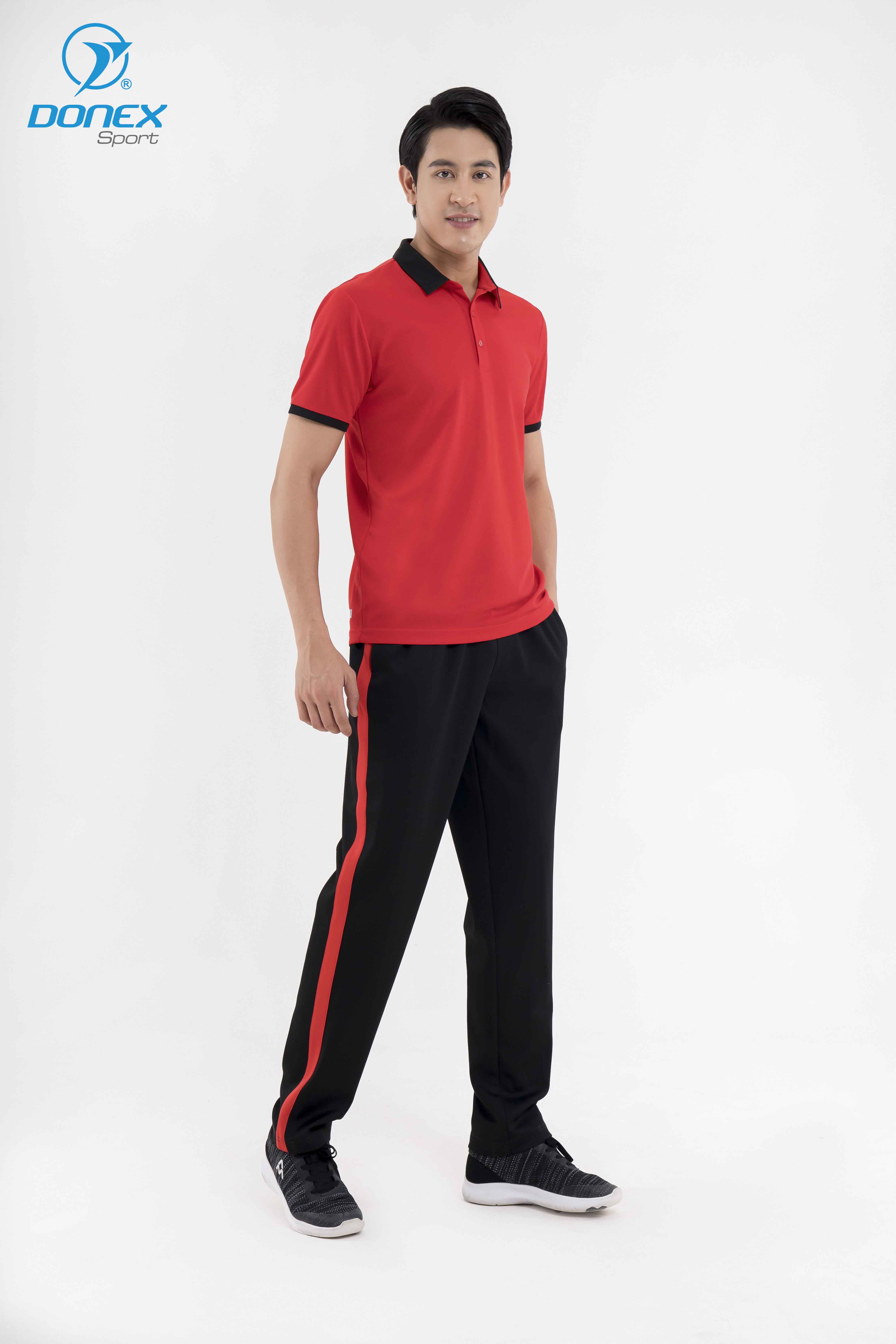 Quần Nỉ Thun Nam PRONING Unir MD-651 Đen Phối Đỏ