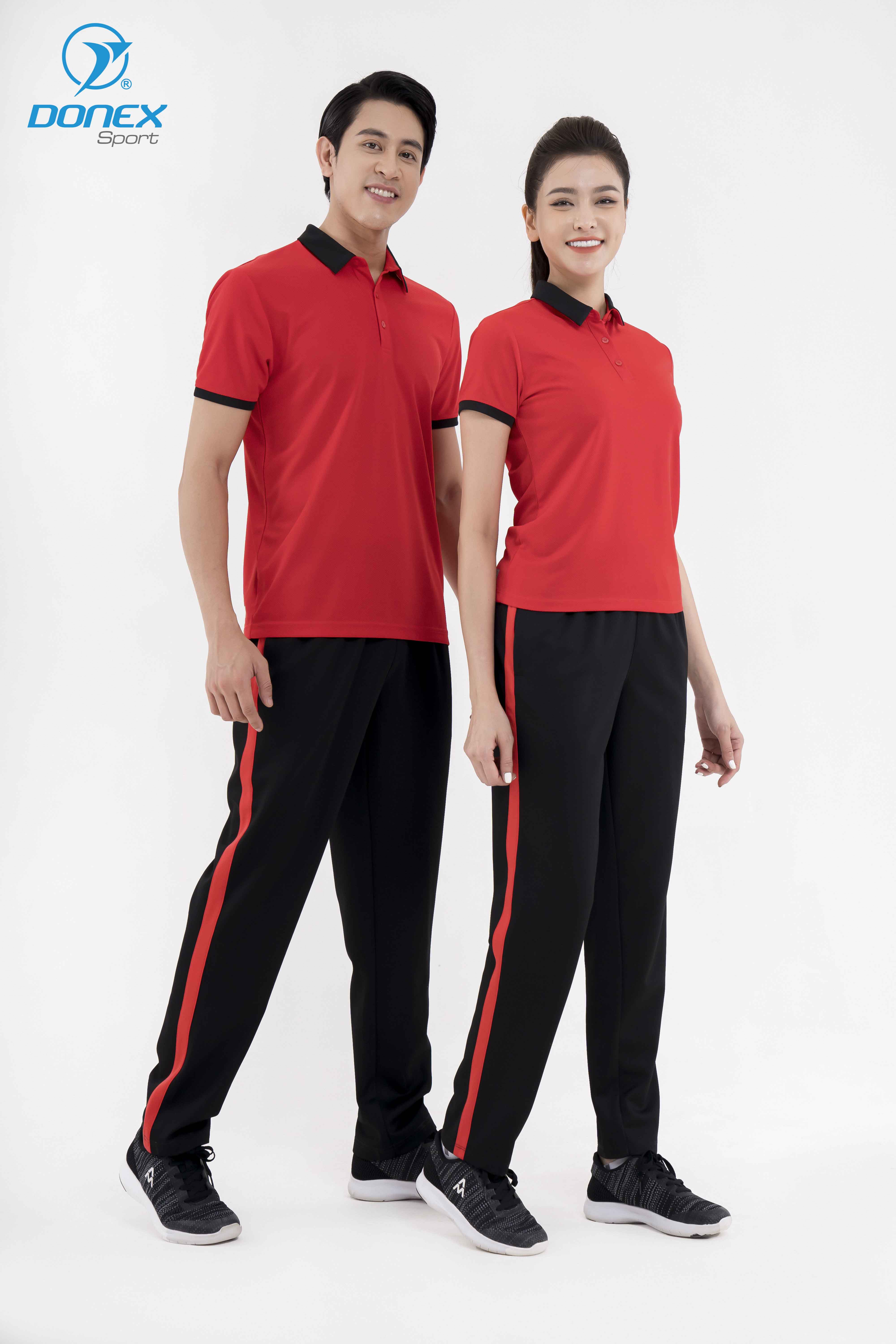 Quần Nỉ Thun Nam PRONING Unir MD-651 Đen Phối Đỏ