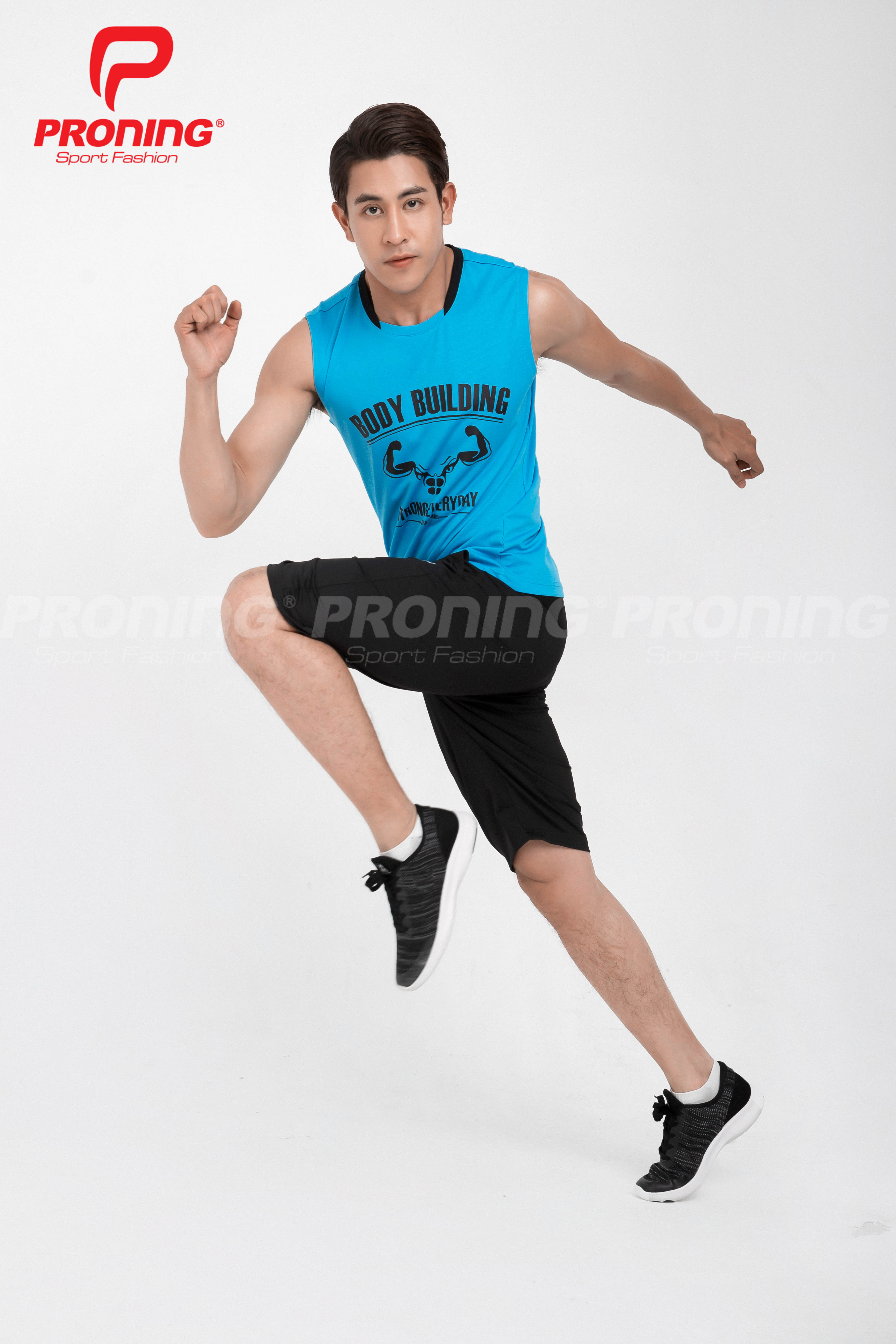 Áo thể thao nam MC-9003-02-08 Xanh copan phối đen