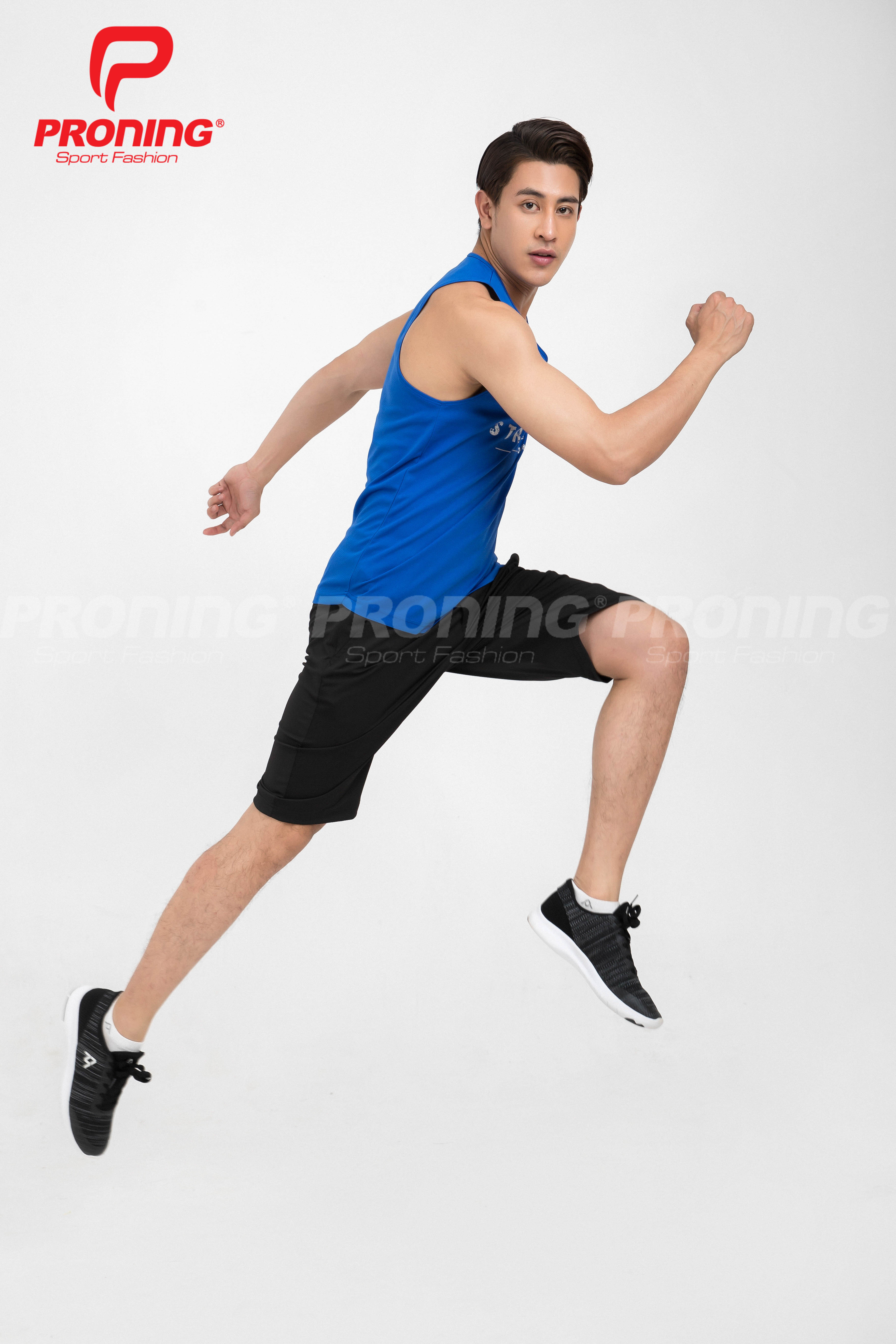 Áo thể thao nam MC-9005-04-18 Xanh bích phối ghi