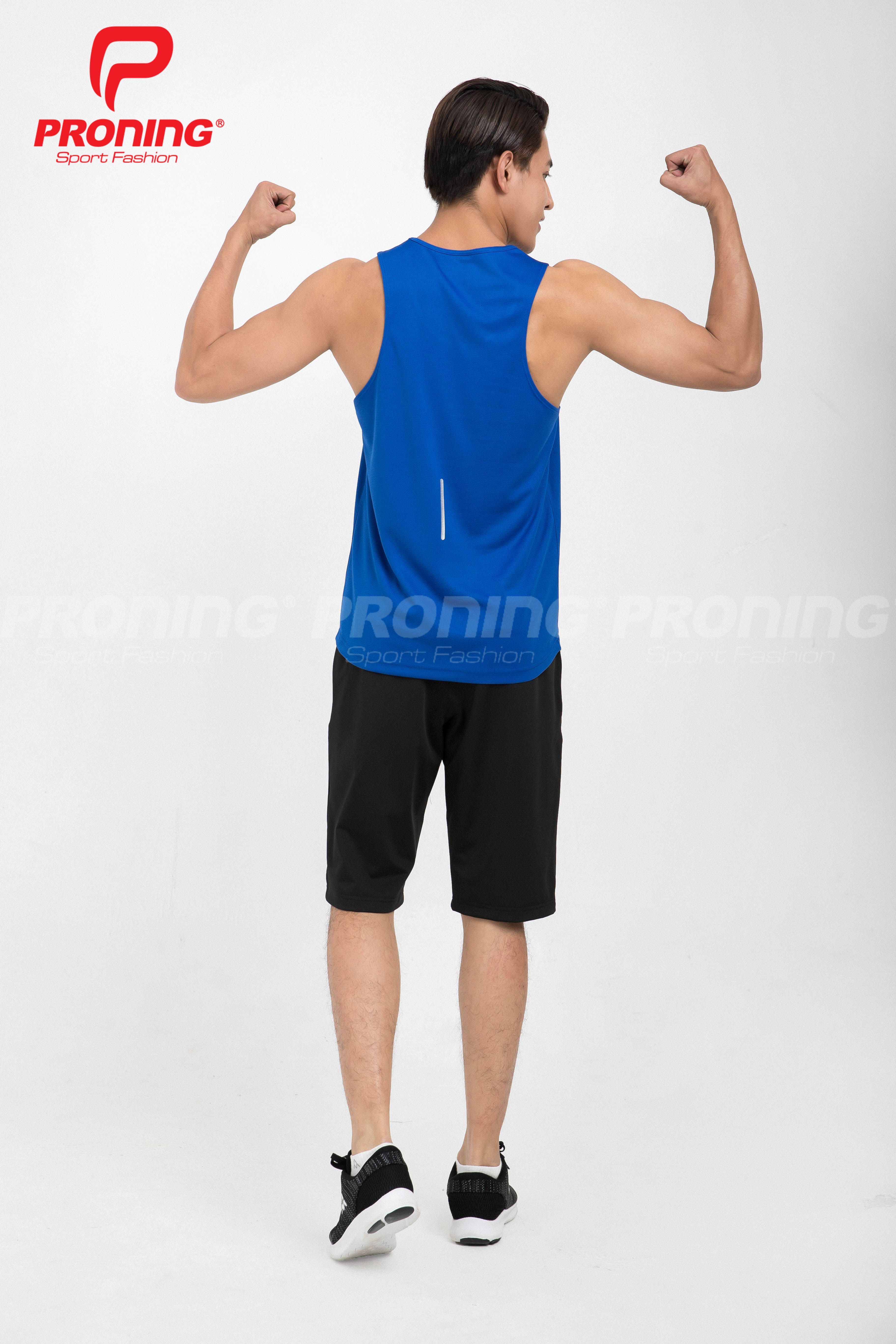 Áo thể thao nam MC-9005-04-18 Xanh bích phối ghi