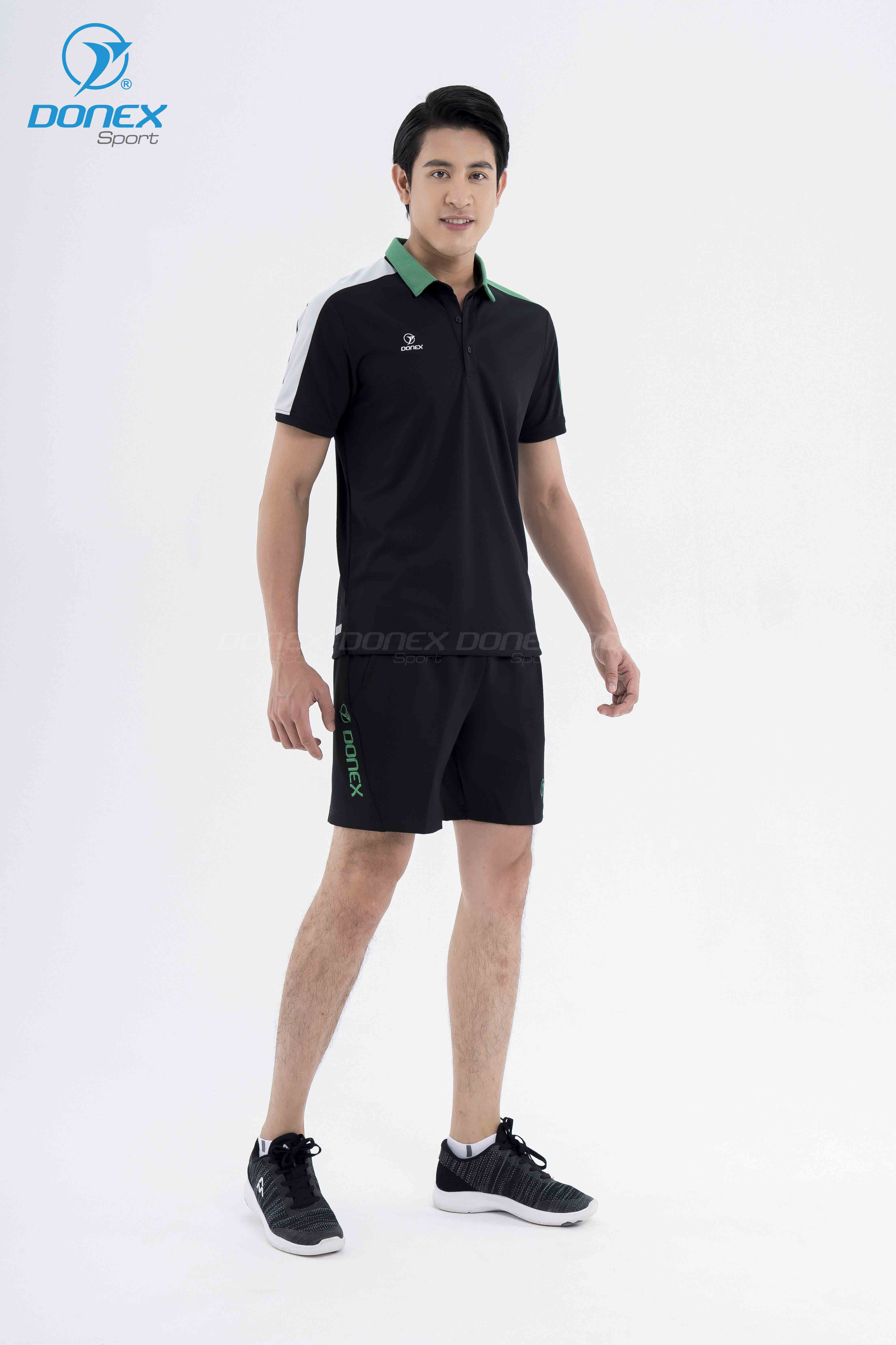 Áo thể thao nam MC-9084 Đen phối xanh lá