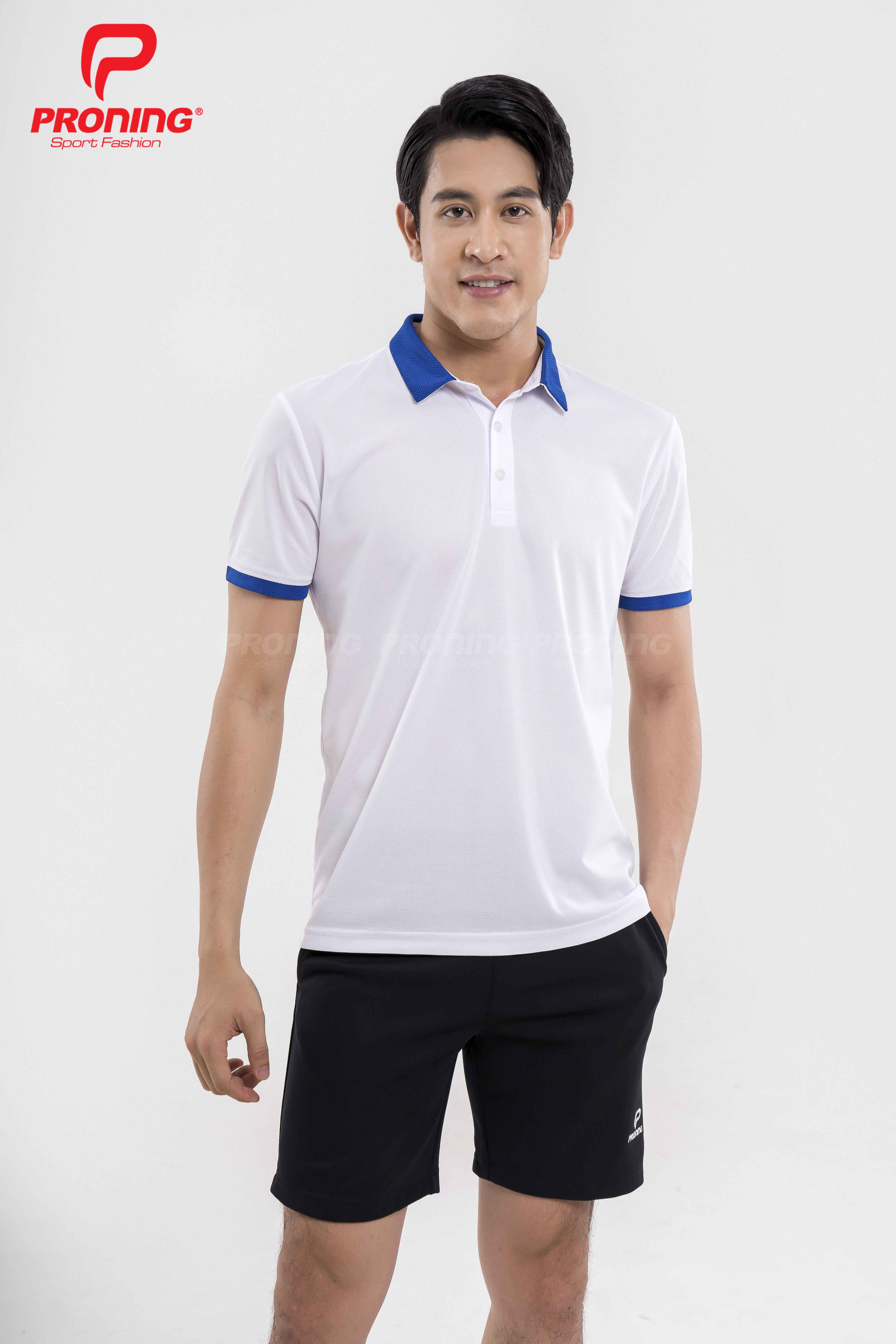 Áo thể thao nam MC-9095 Trắng phối xanh bích