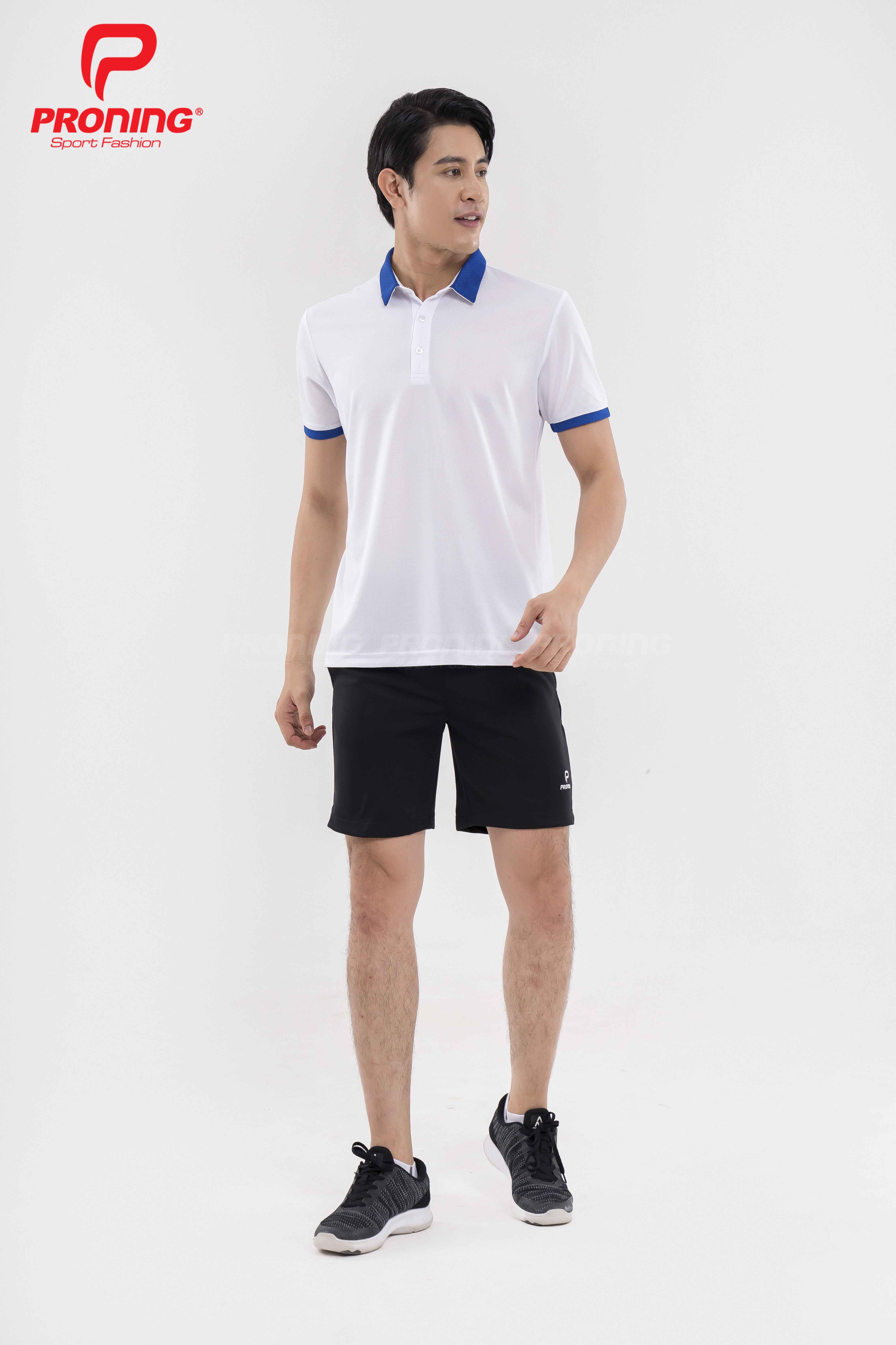 Áo thể thao nam MC-9095 Trắng phối xanh bích