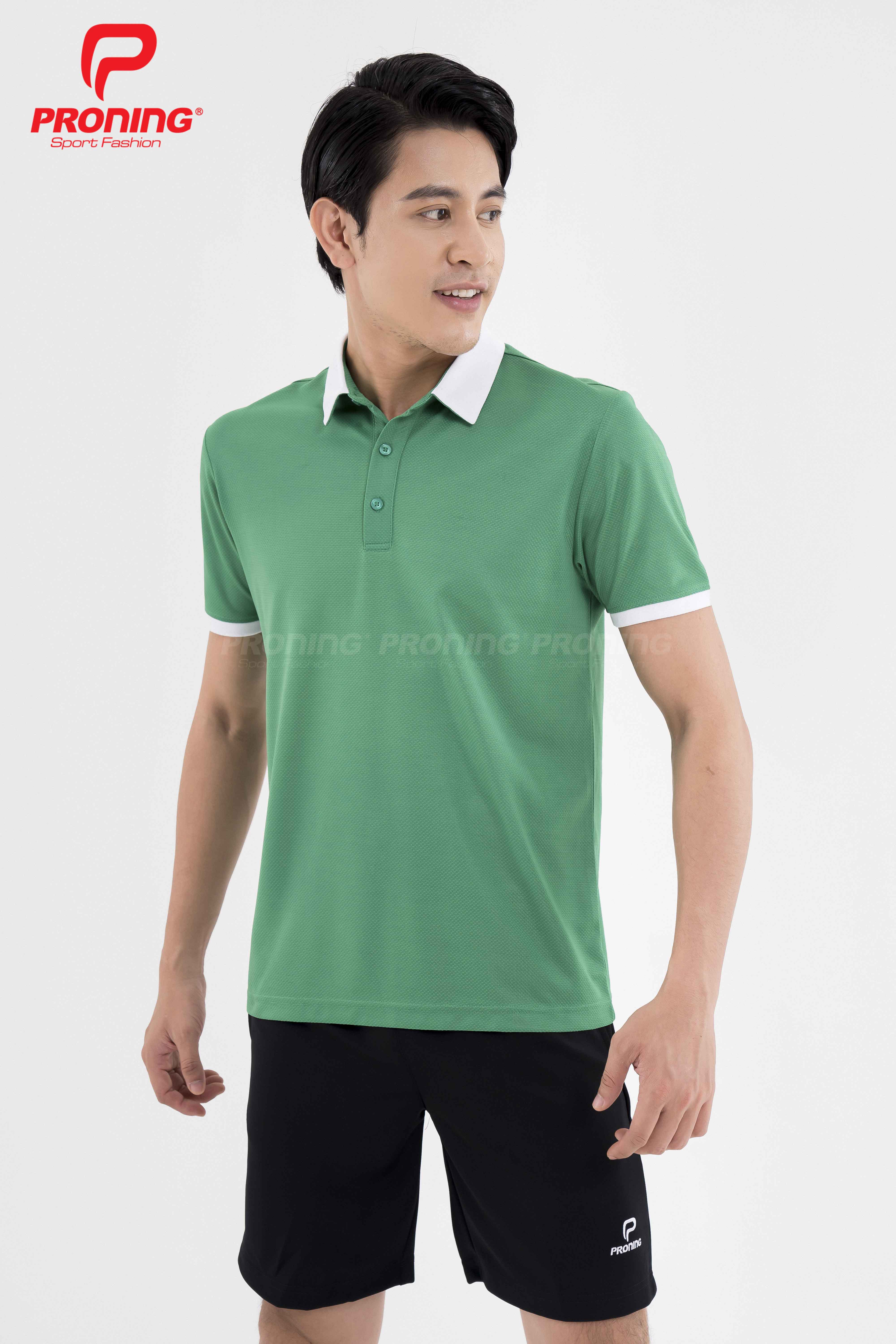 Áo thể thao nam MC-9095 Xanh lá phối trắng