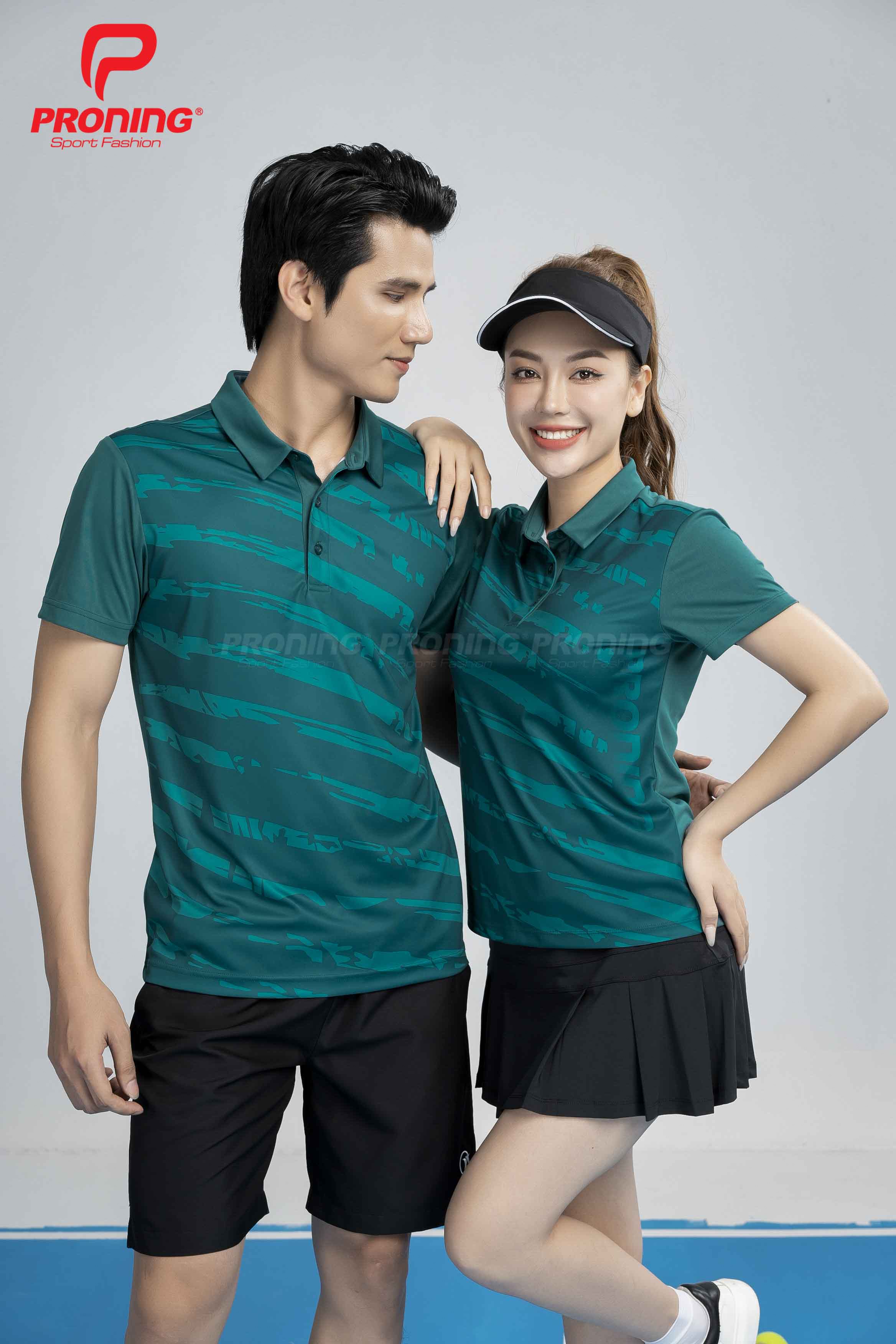 Áo thể thao nam MC-9101 Xanh lục bảo phối xanh lục bảo