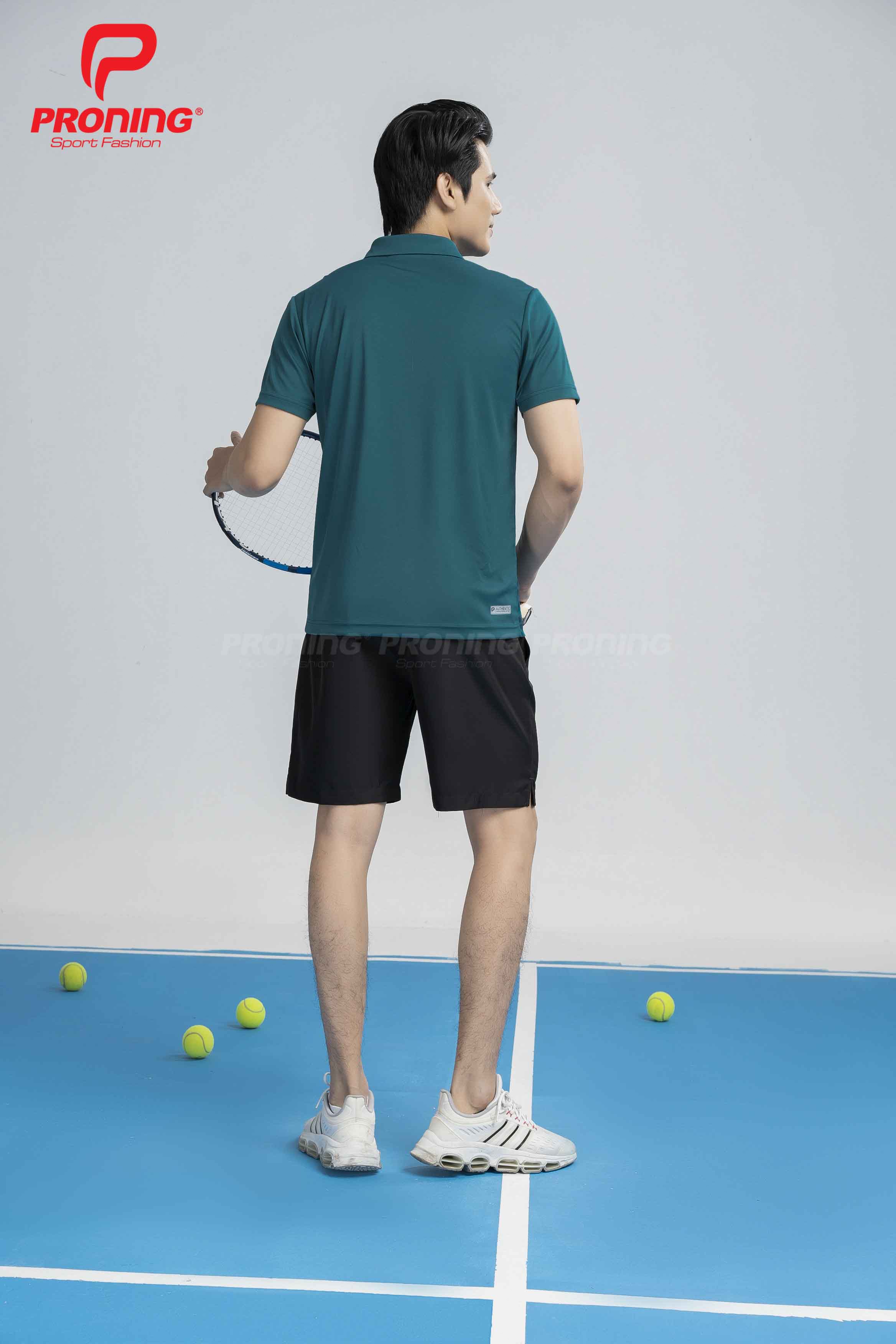 Áo thể thao nam MC-9101 Xanh lục bảo phối xanh lục bảo