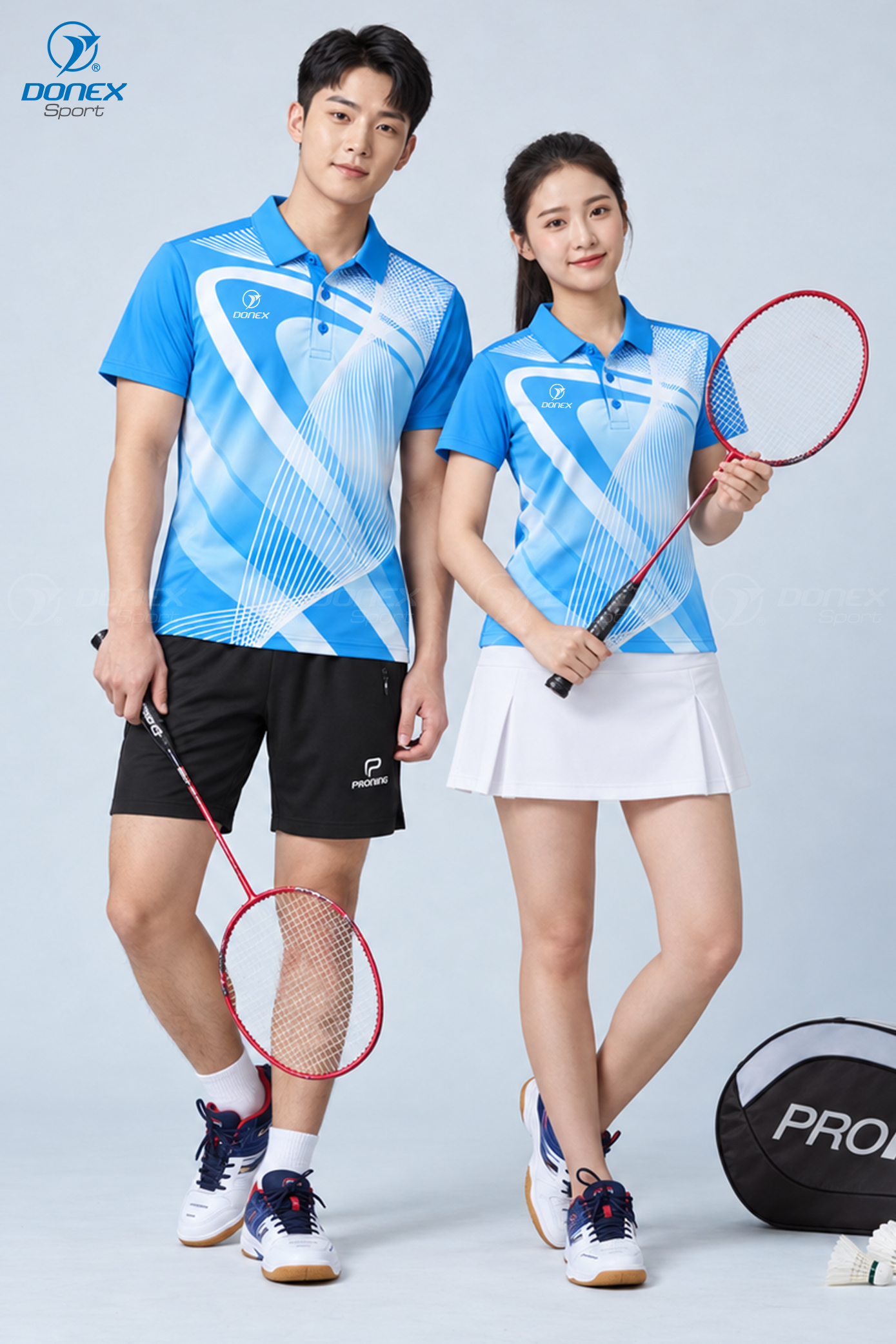 Áo thể thao nam MC-9172-02-01 Xanh copan phối trắng