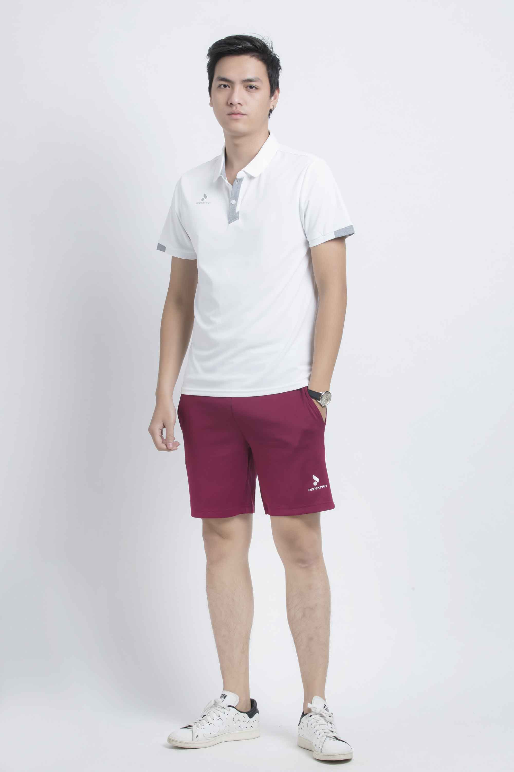 Quần thể thao nam MSC-984-14-01 Đỏ đô phối trắng