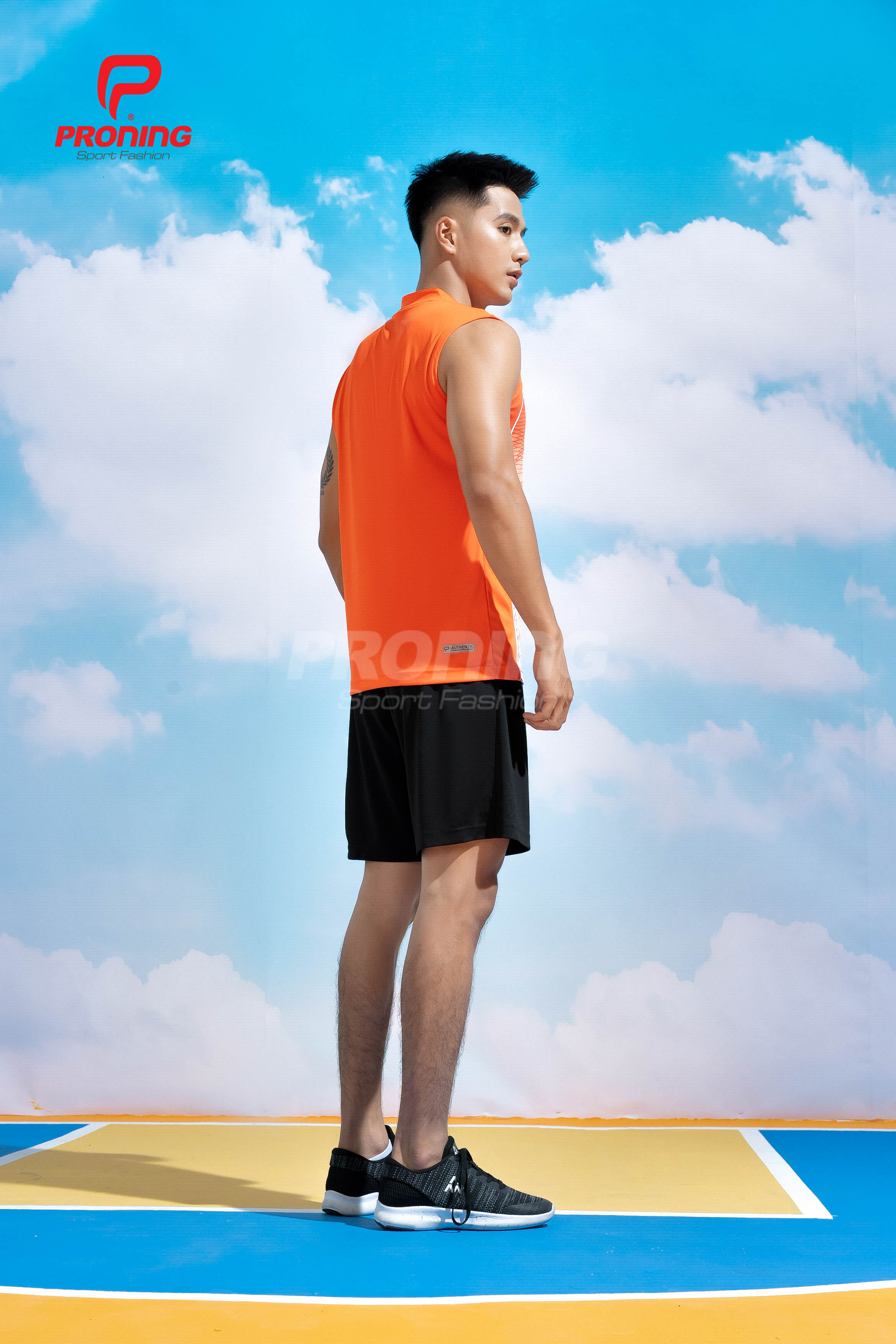 Bộ Thể Thao Nam MCB-6159 Cam phối trắng