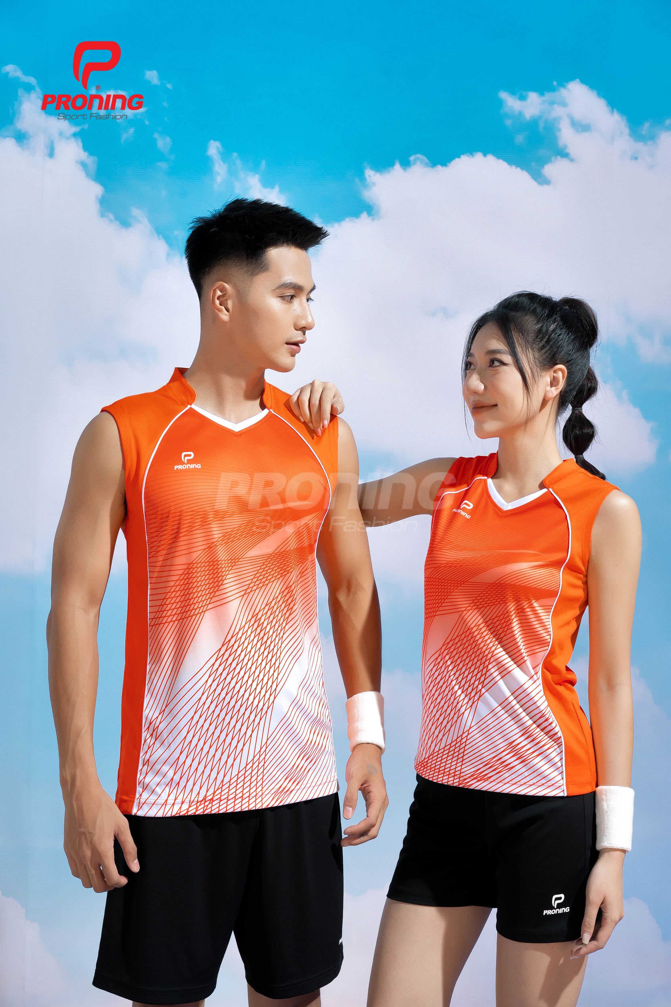 Bộ Thể Thao Nam MCB-6159 Cam phối trắng