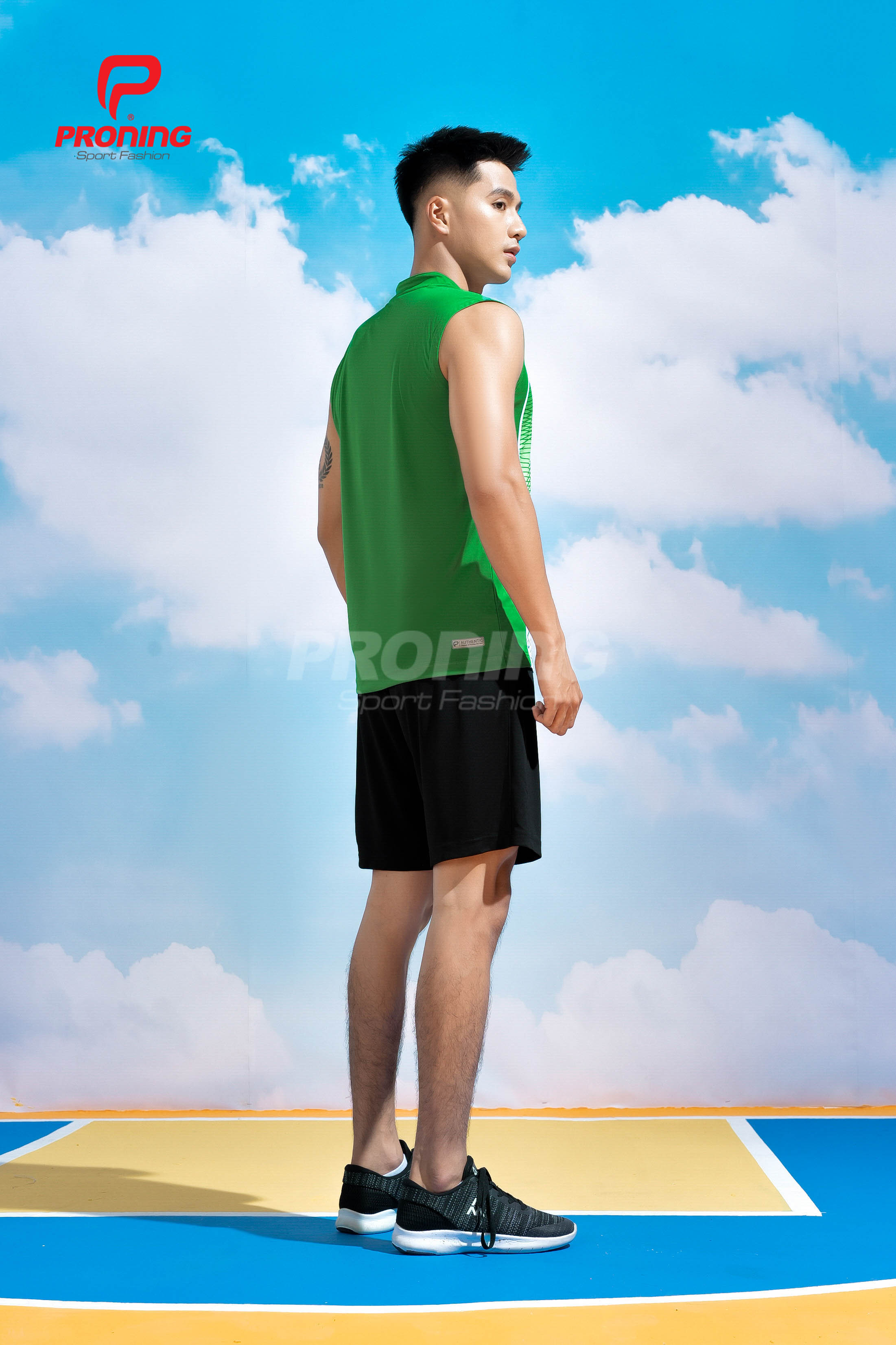 Bộ Thể Thao Nam MCB-6159 Xanh lá phối trắng