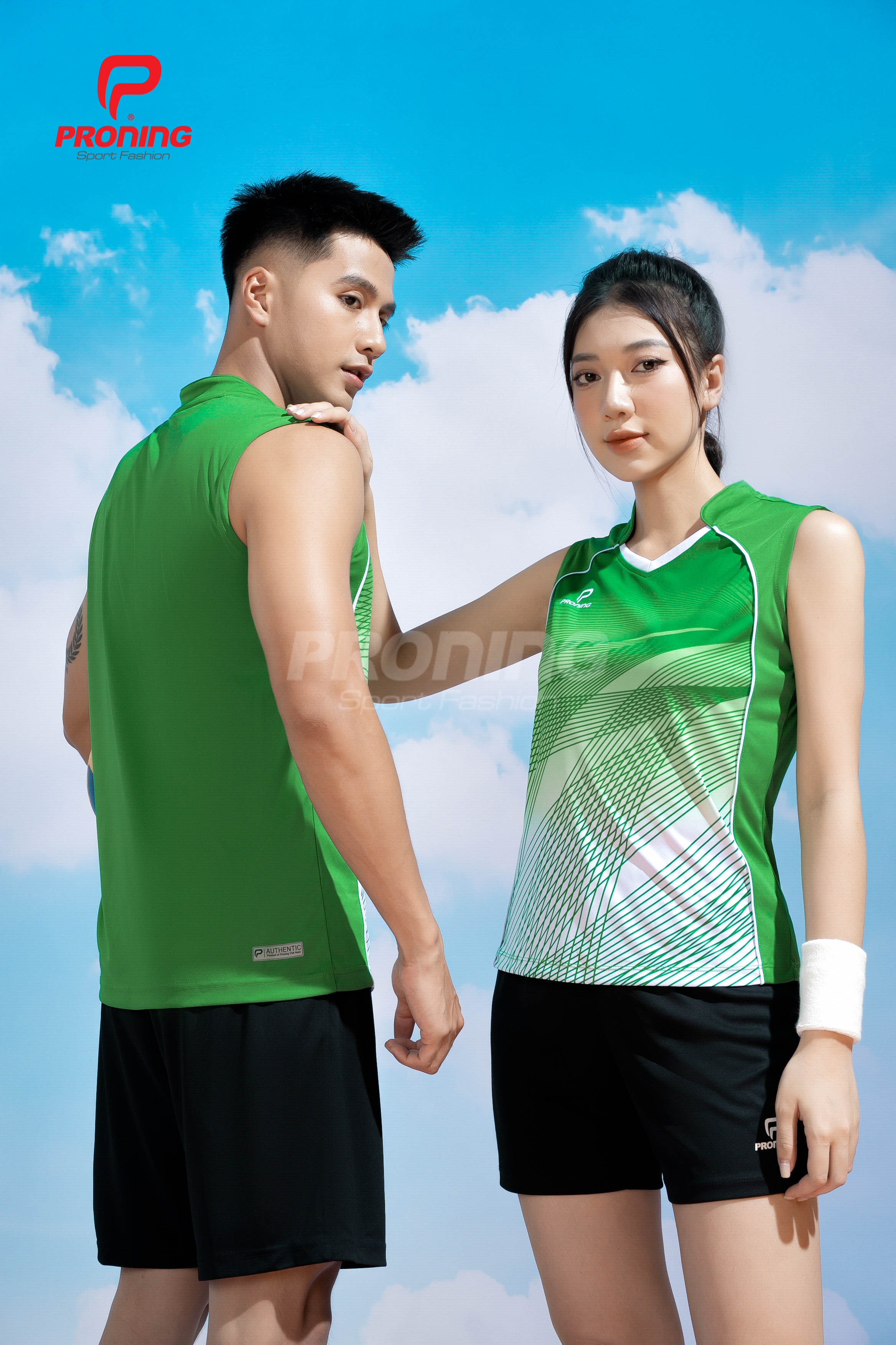 Bộ Thể Thao Nam MCB-6159 Xanh lá phối trắng