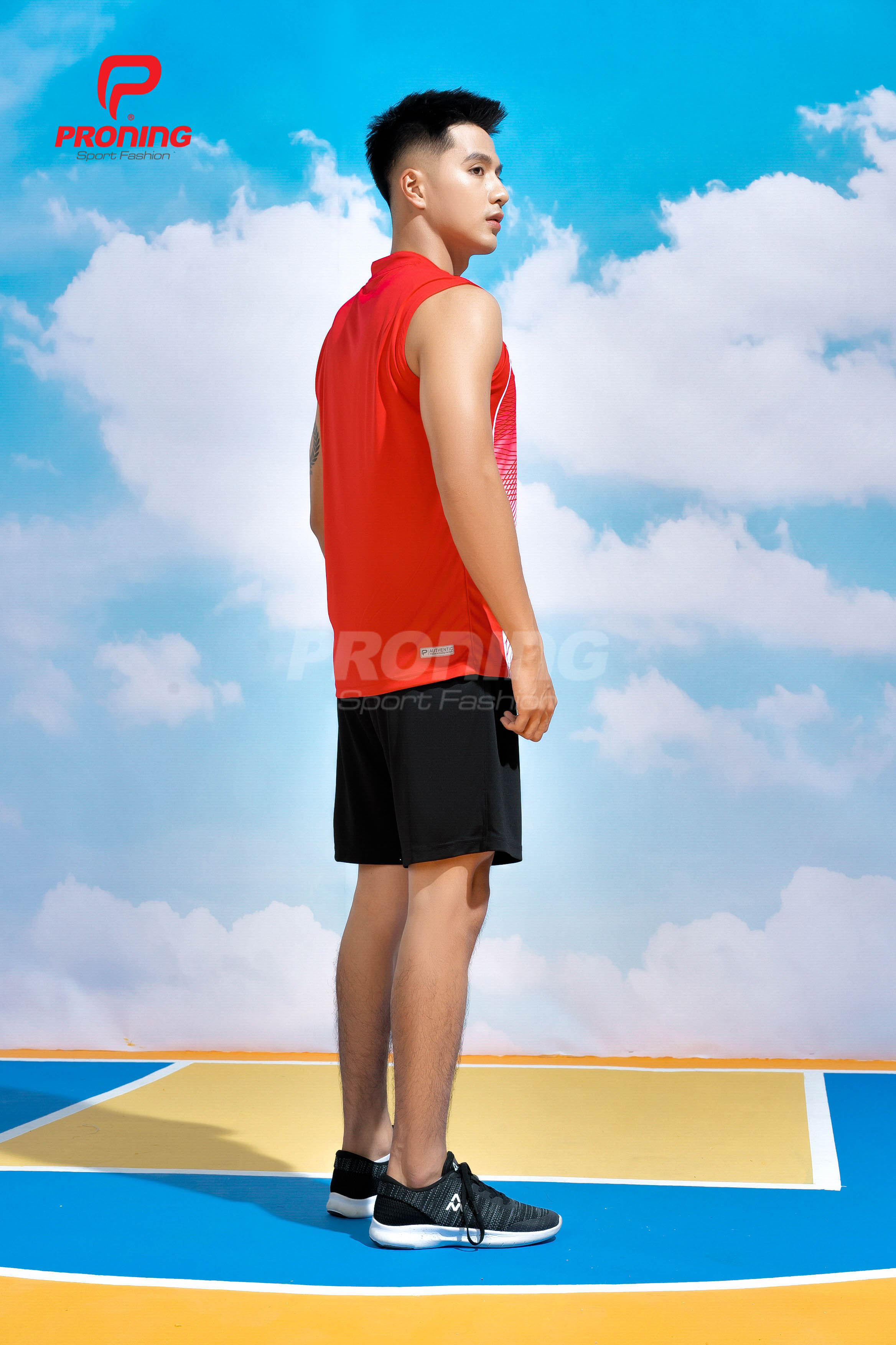 Bộ Thể Thao Nam MCB-6159 Đỏ phối trắng