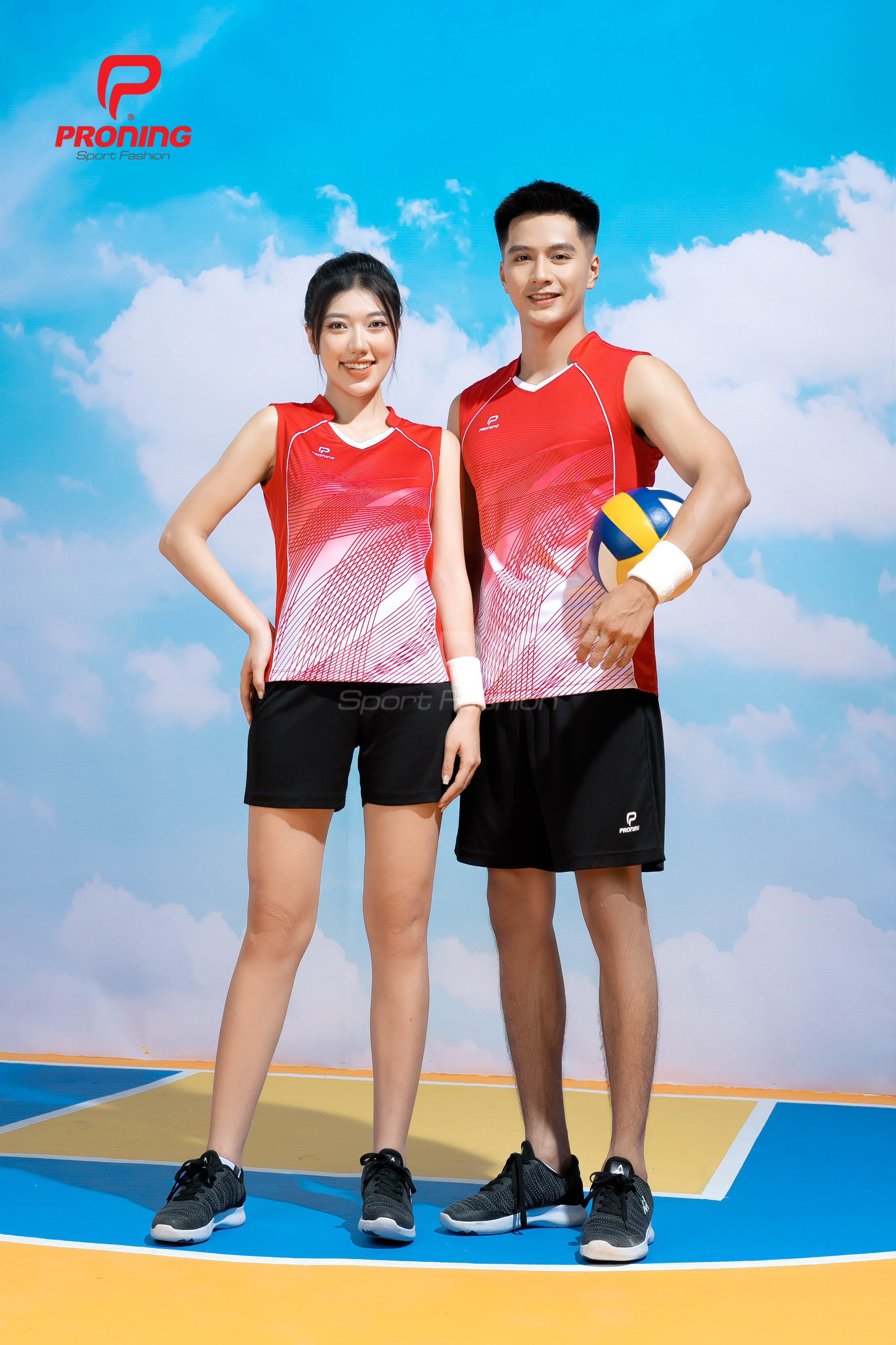 Bộ Thể Thao Nam MCB-6159 Đỏ phối trắng