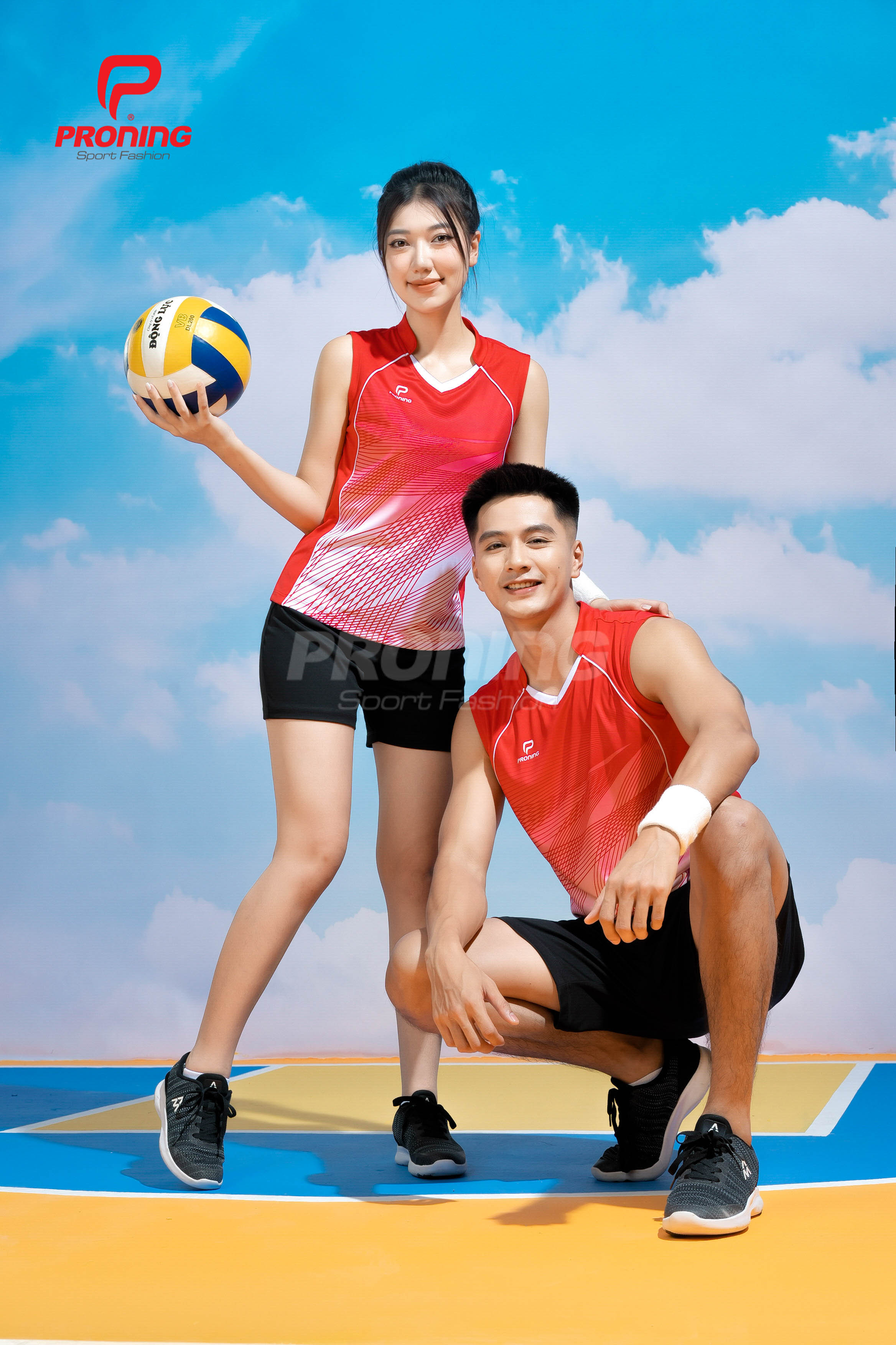 Bộ Thể Thao Nam MCB-6159 Đỏ phối trắng