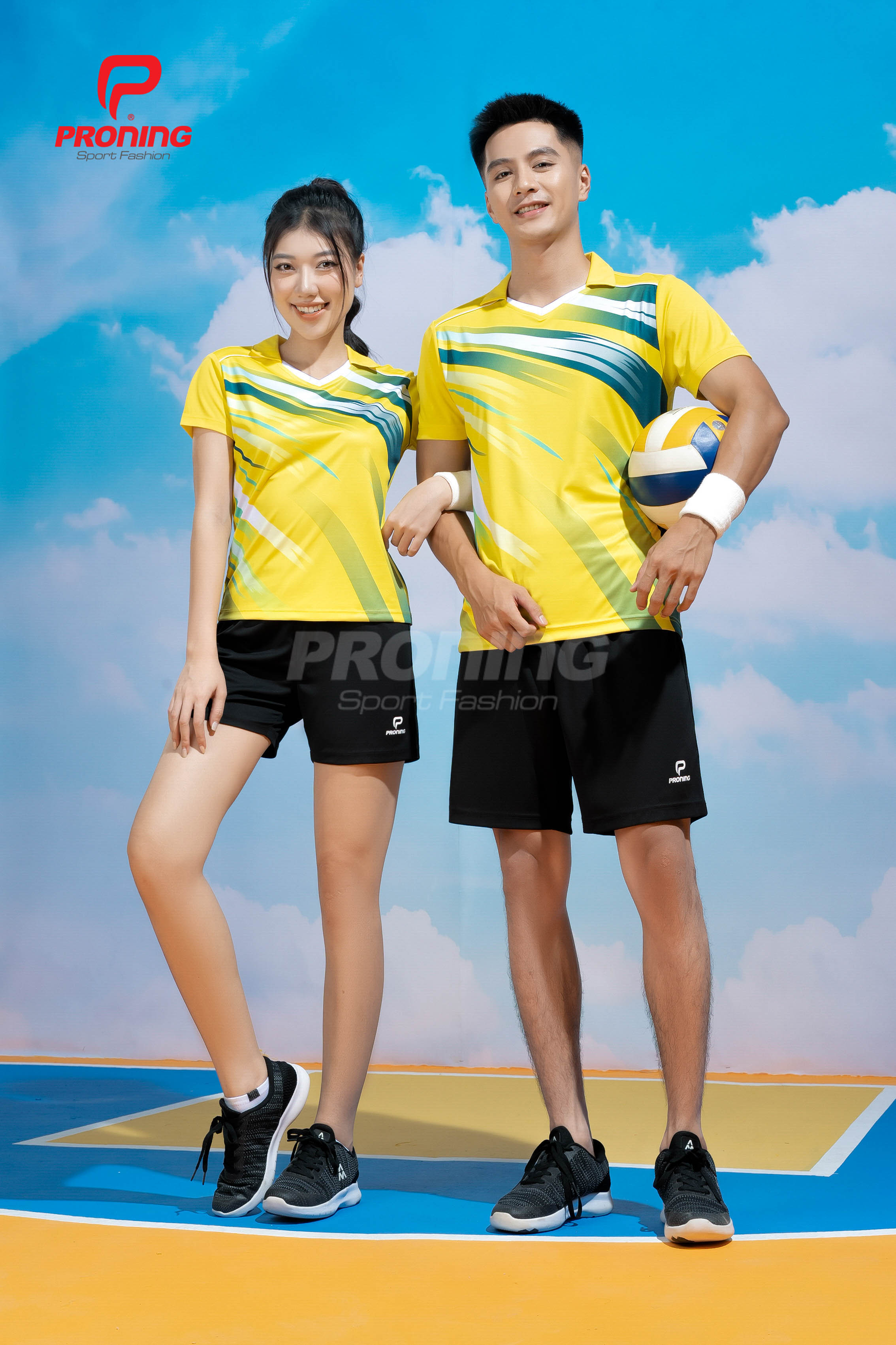 Bộ Thể Thao Nữ ACB-5161 Vàng phối lục bảo