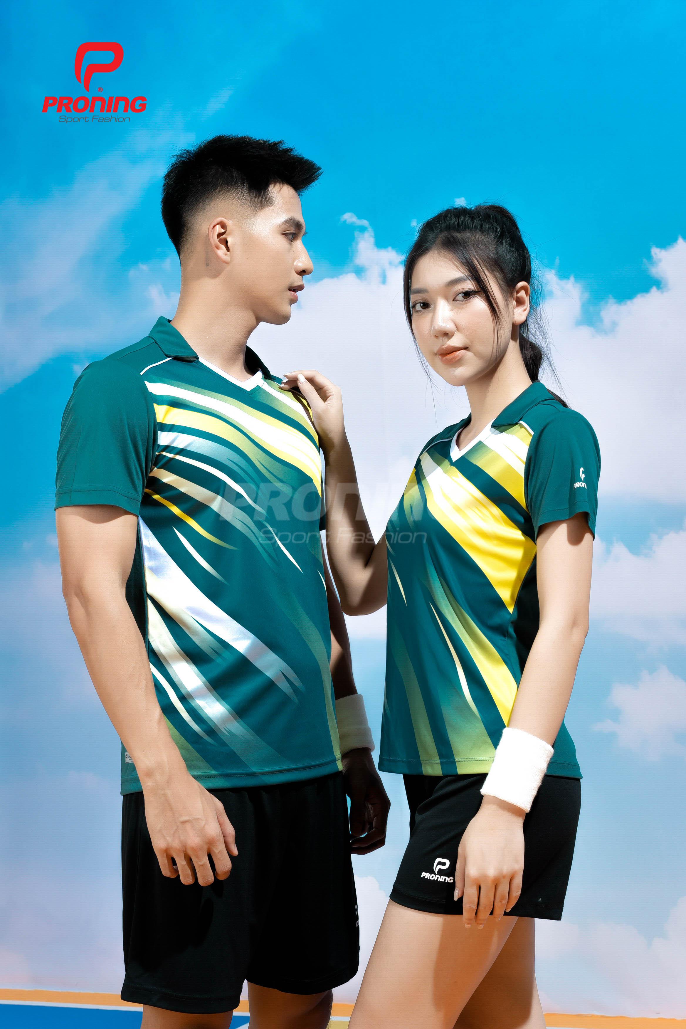 Bộ Thể Thao Nam MCB-6161 Lục bảo phối vàng