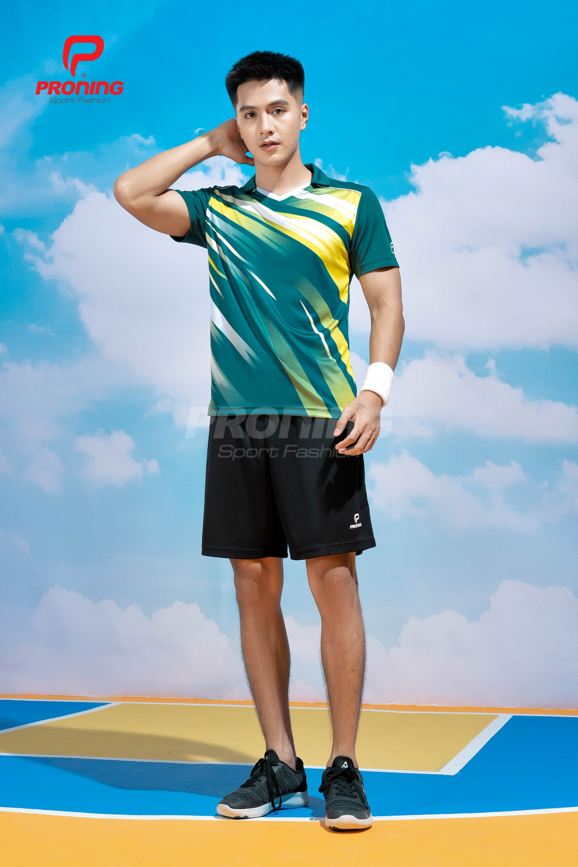 Bộ Thể Thao Nam MCB-6161 Lục bảo phối vàng