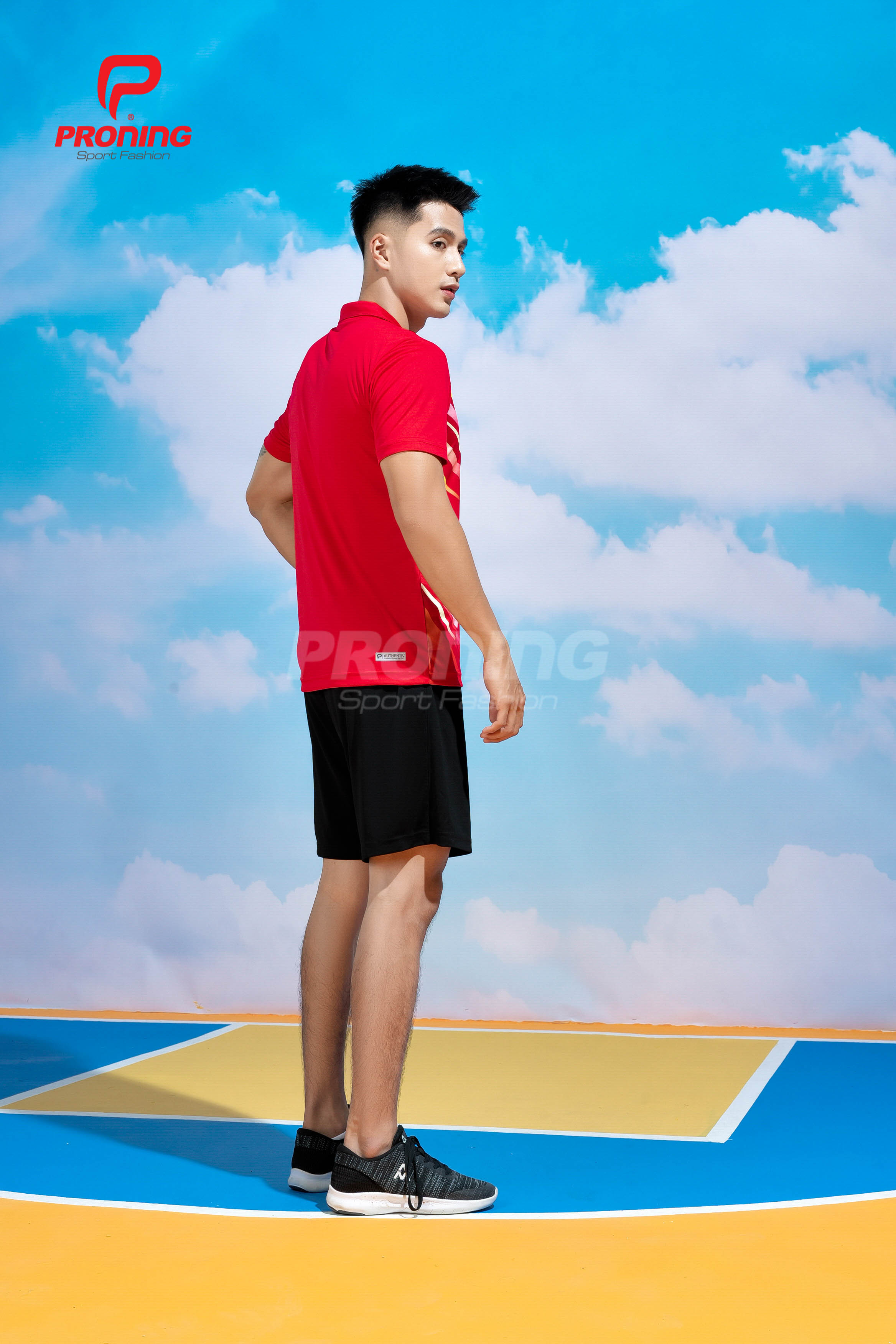 Bộ Thể Thao Nam MCB-6161 Đỏ phối vàng