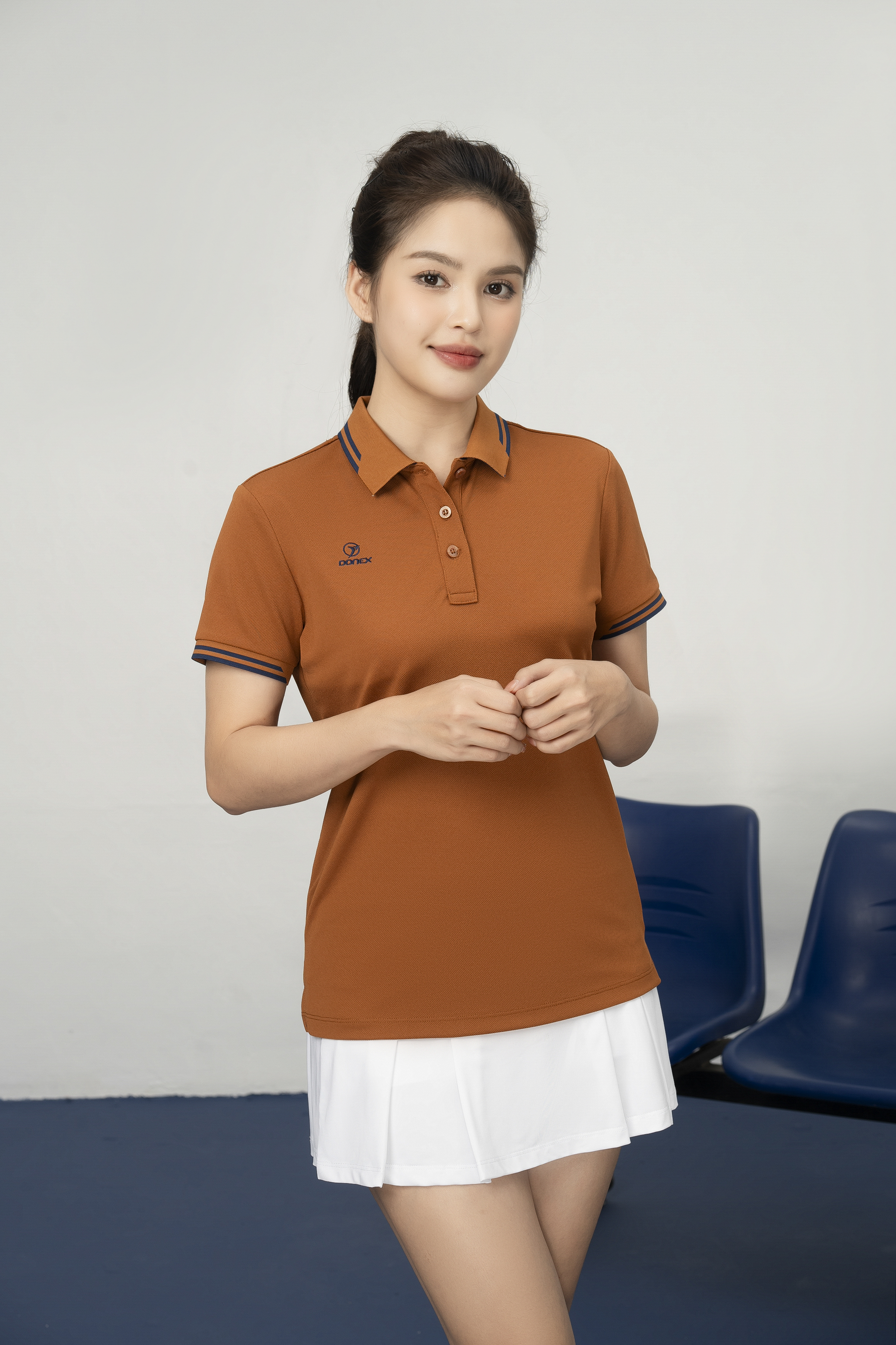 Áo thể thao nữ AC-3808 Cà phê phối navy