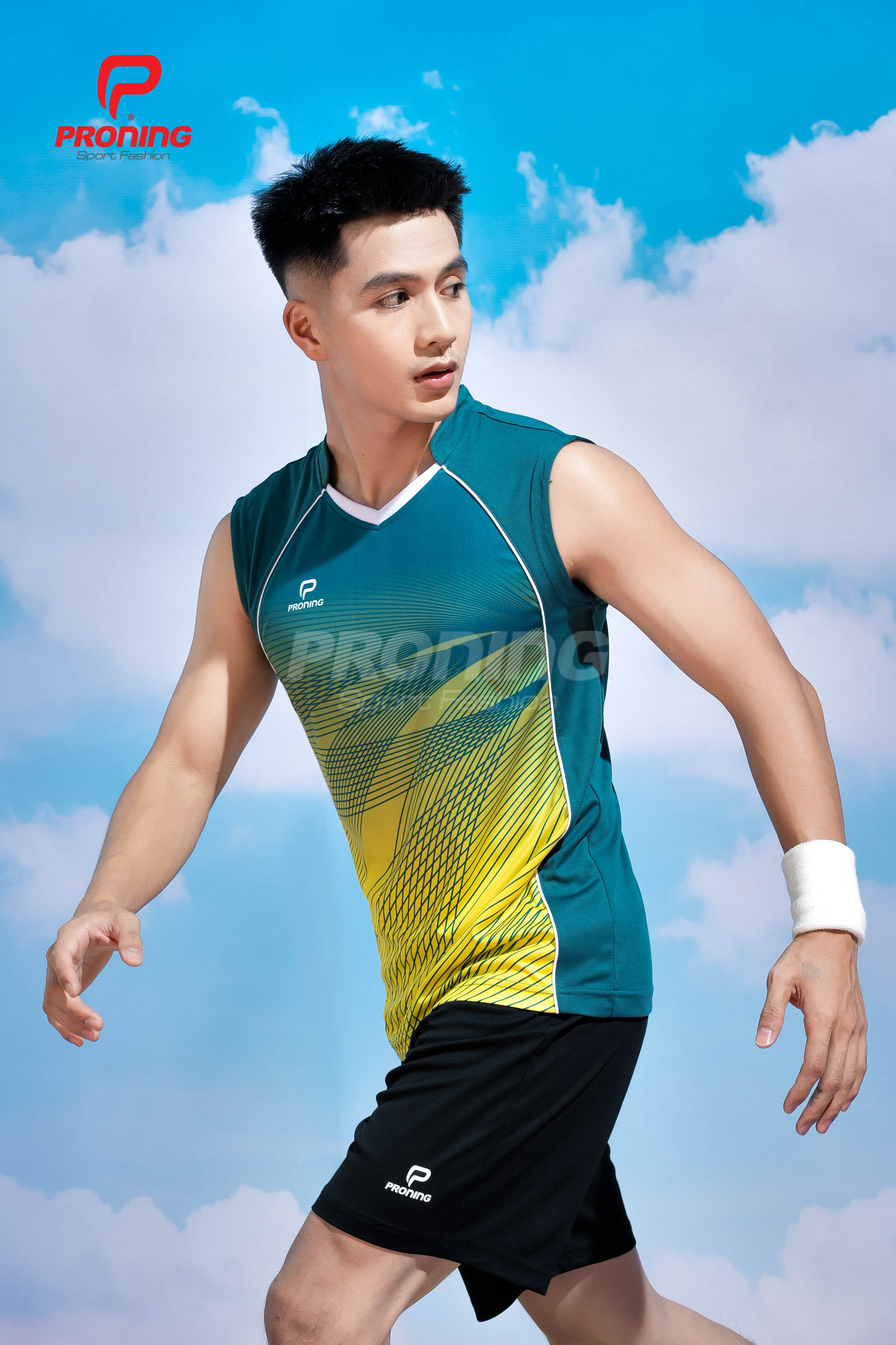 Bộ Thể Thao Nam MCB-6159 Lục bảo phối vàng