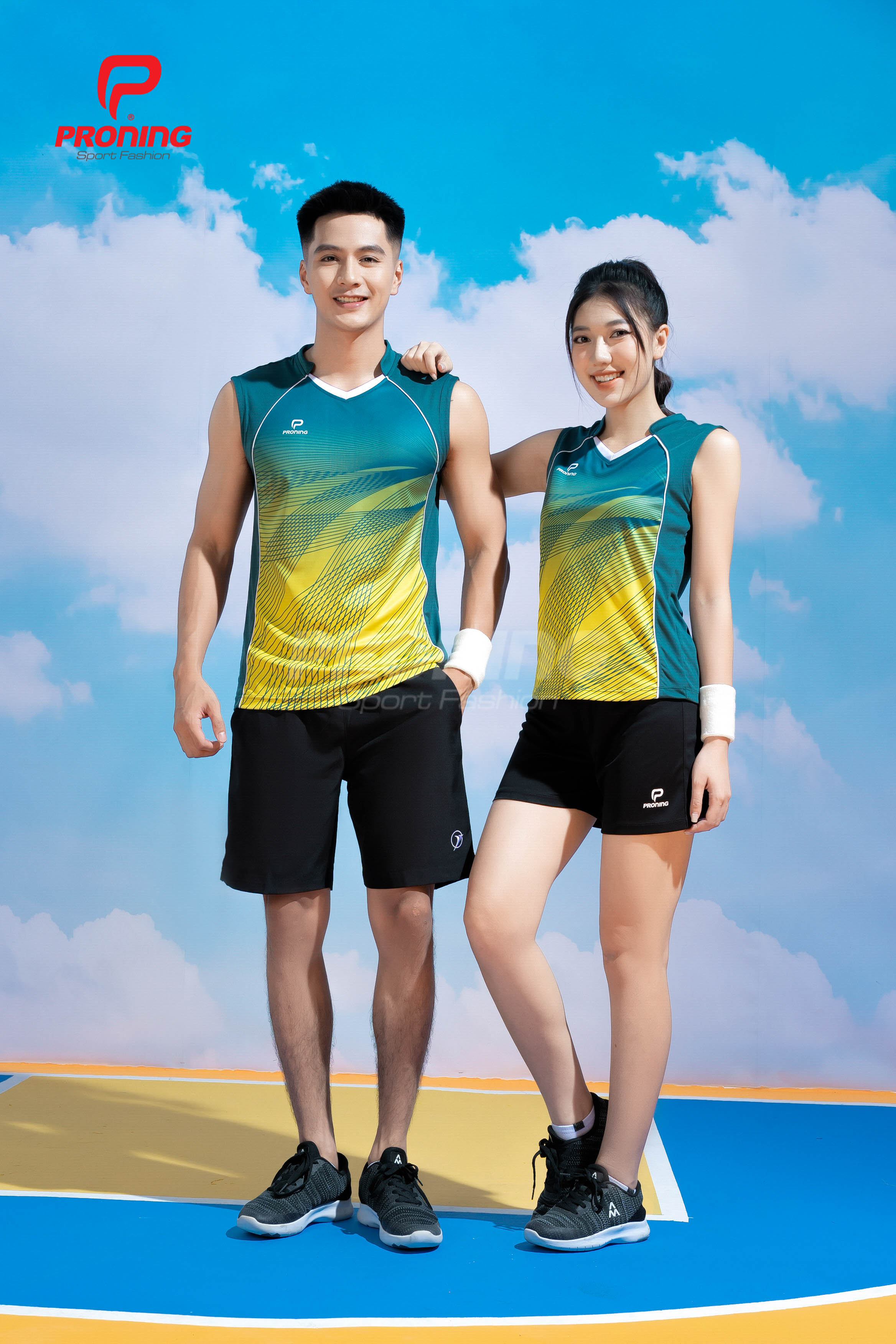 Bộ Thể Thao Nam MCB-6159 Lục bảo phối vàng