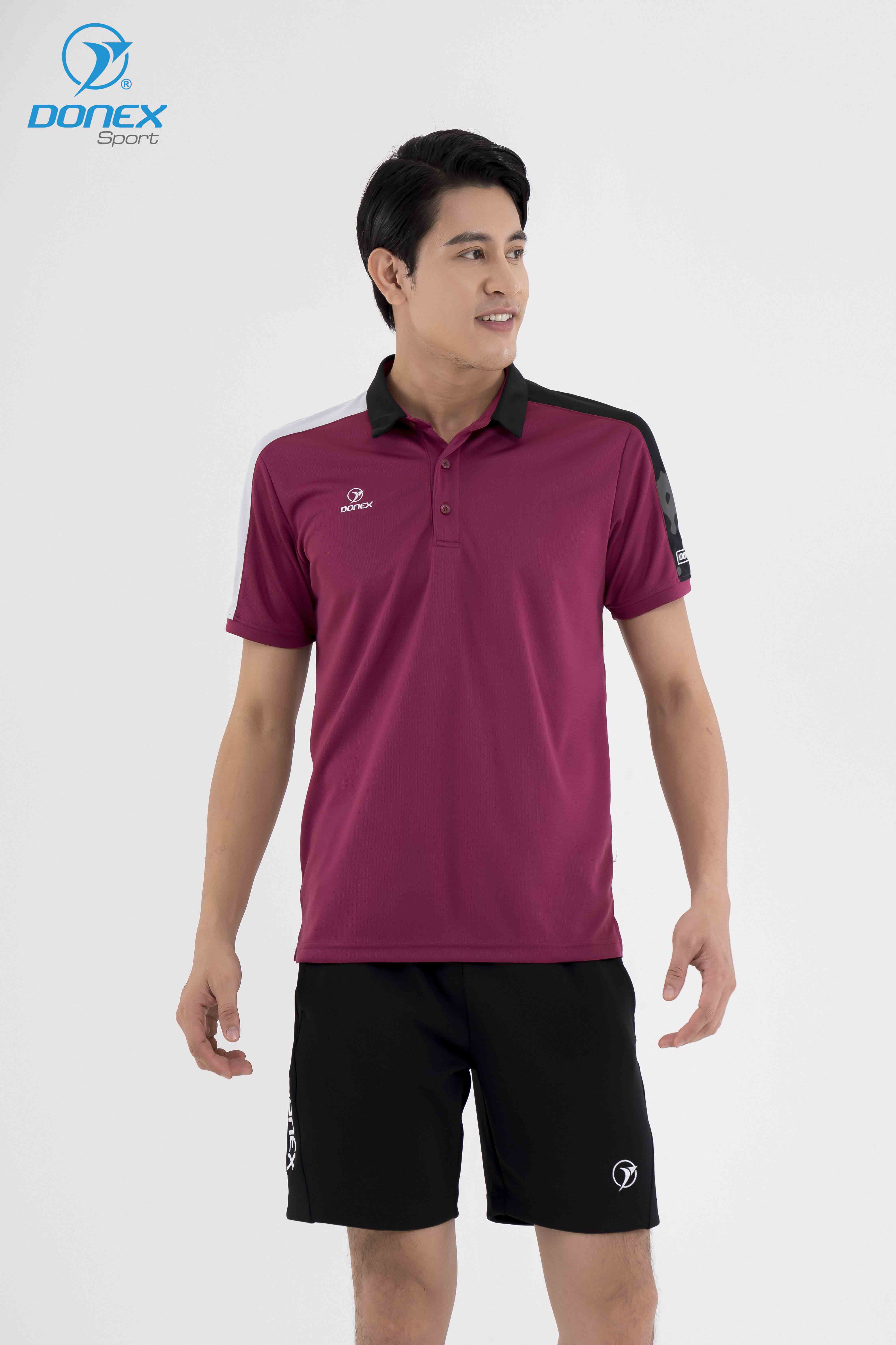 Áo thể thao nam MC-9084 Đỏ đô phối đen